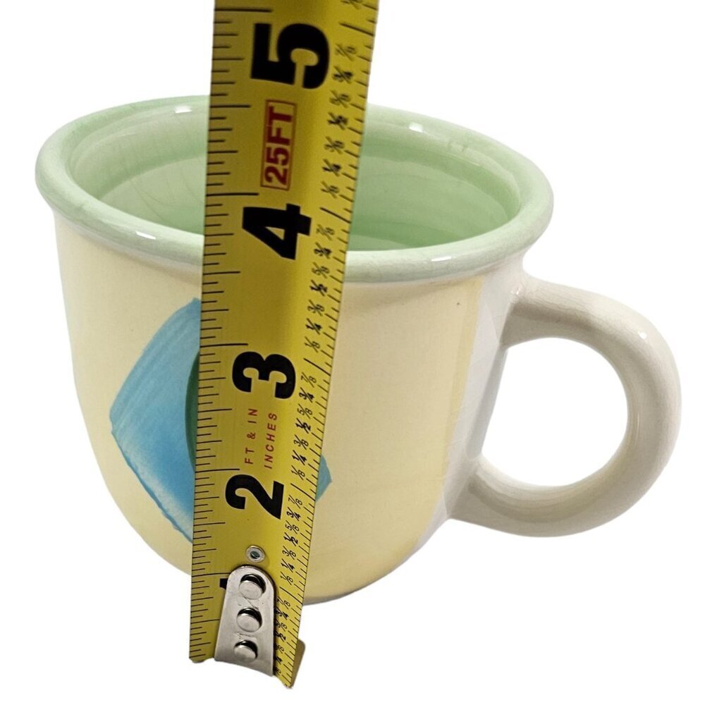 Pier 1 Italy Hand Painted 14 Oz Earthenware Coffee Tea Mugs Cups – Set of 2 - Picture 8 of 16